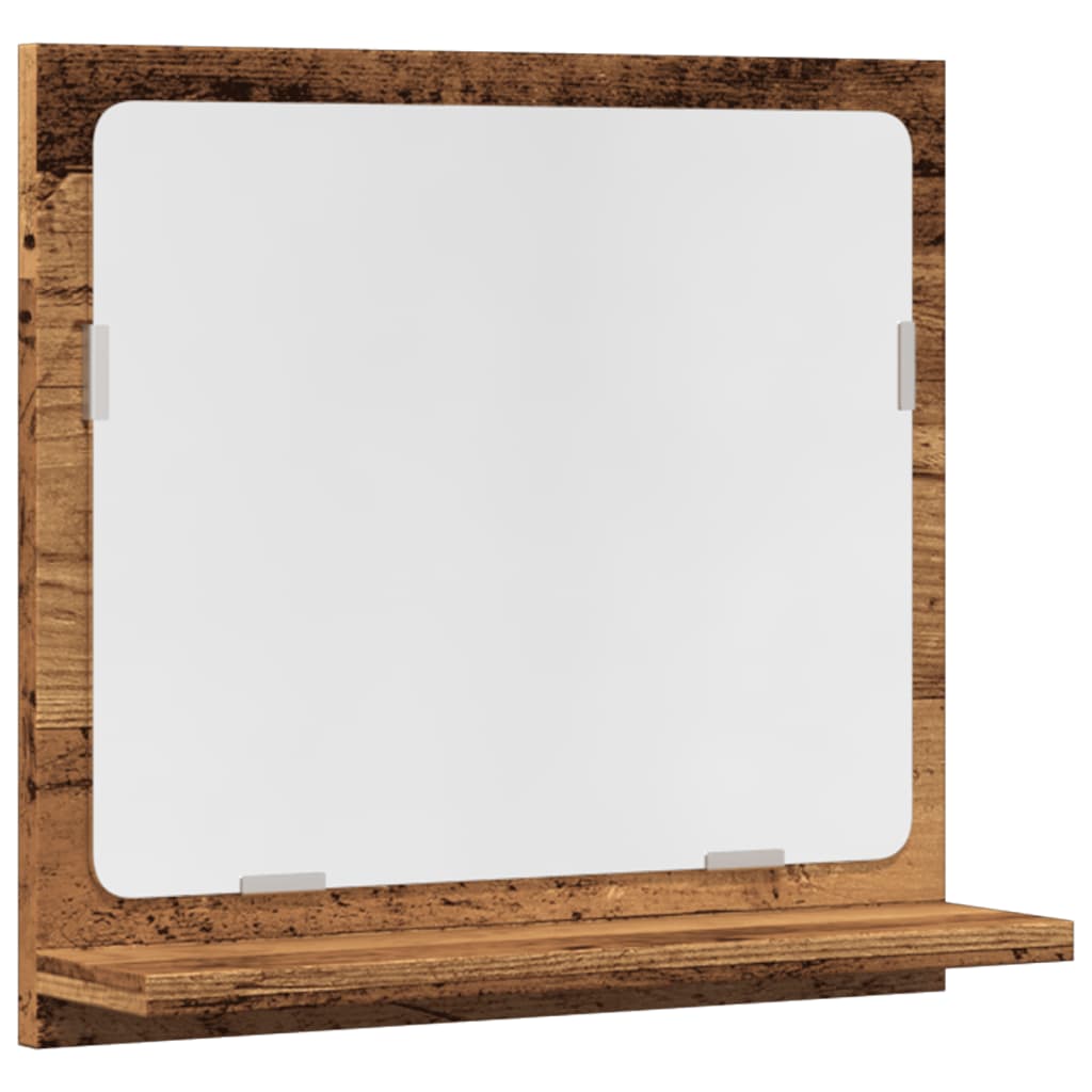 vidaXL Badspiegel mit Ablage Altholz-Optik 40x11x37 cm Holzwerkstoff