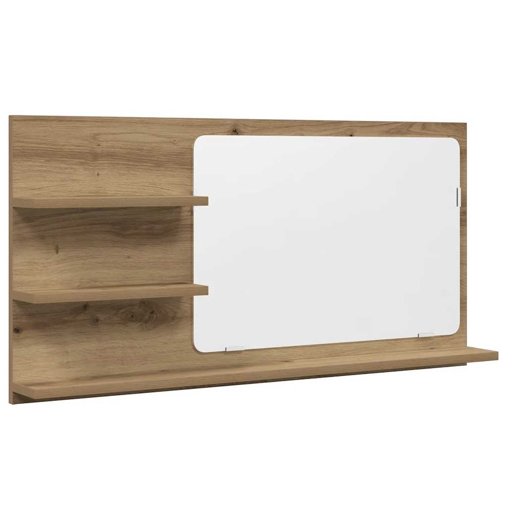 vidaXL Badspiegel mit Ablagen Artisan-Eiche 90x11x45 cm Holzwerkstoff