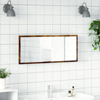 vidaXL LED-Badspiegel Räuchereiche 100x8,5x37 cm Holzwerkstoff