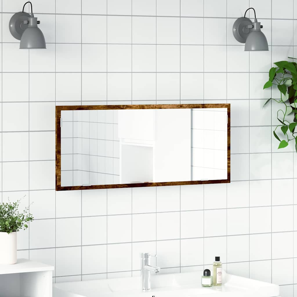vidaXL LED-Badspiegel Räuchereiche 100x8,5x37 cm Holzwerkstoff