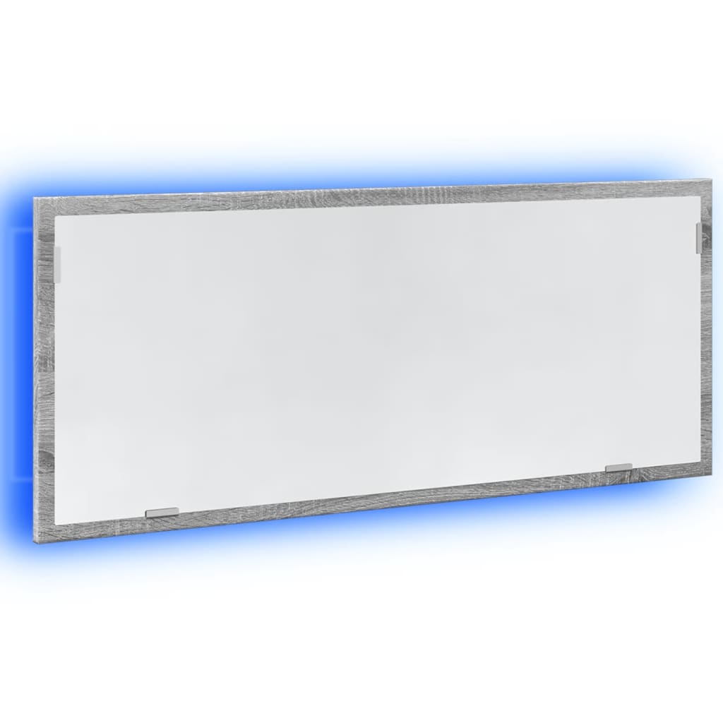 vidaXL LED-Badspiegel Grau Sonoma 100x8,5x37 cm Holzwerkstoff