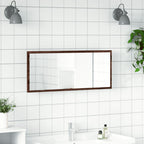 vidaXL LED-Badspiegel Braun Eichen-Optik 100x8,5x37 cm Holzwerkstoff
