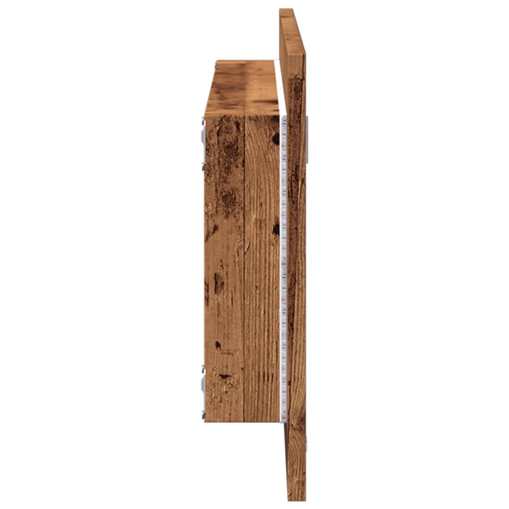 vidaXL LED-Badspiegel Altholz-Optik 100x8,5x37 cm Holzwerkstoff