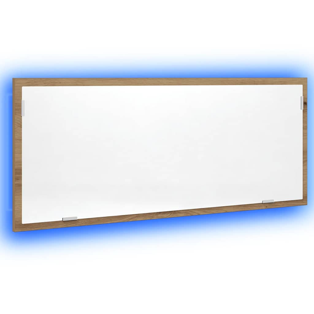 vidaXL LED-Badspiegel Artisan-Eiche 100x8,5x37 cm Holzwerkstoff