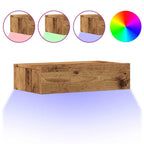 vidaXL TV-Schränke mit LED-Leuchten 2 Stk. Altholz-Optik 60x35x15,5 cm