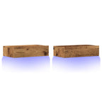 vidaXL TV-Schränke mit LED-Leuchten 2 Stk. Altholz-Optik 60x35x15,5 cm