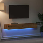 vidaXL TV-Schränke mit LED-Leuchten 2 Stk. Artisan-Eiche 60x35x15,5 cm