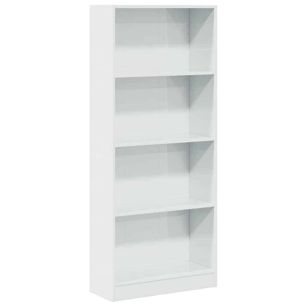 vidaXL Bücherregal Hochglanz-Weiß 60x24x143 cm Holzwerkstoff