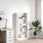 vidaXL Bücherregal Hochglanz-Weiß 60x24x143 cm Holzwerkstoff