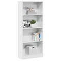 vidaXL Bücherregal Hochglanz-Weiß 60x24x143 cm Holzwerkstoff