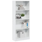 vidaXL Bücherregal Hochglanz-Weiß 60x24x143 cm Holzwerkstoff