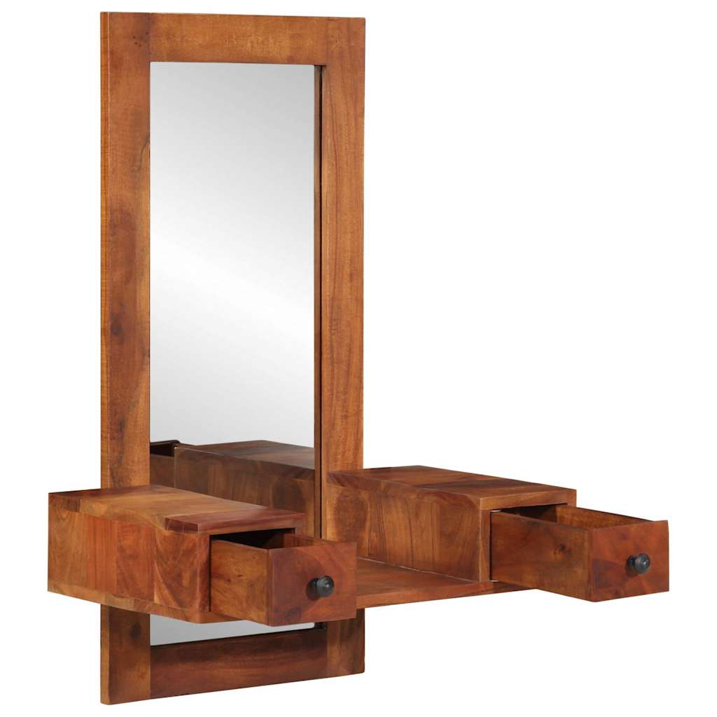 vidaXL Wandspiegel mit Schubladen 60x33x90 cm Massivholz Akazie