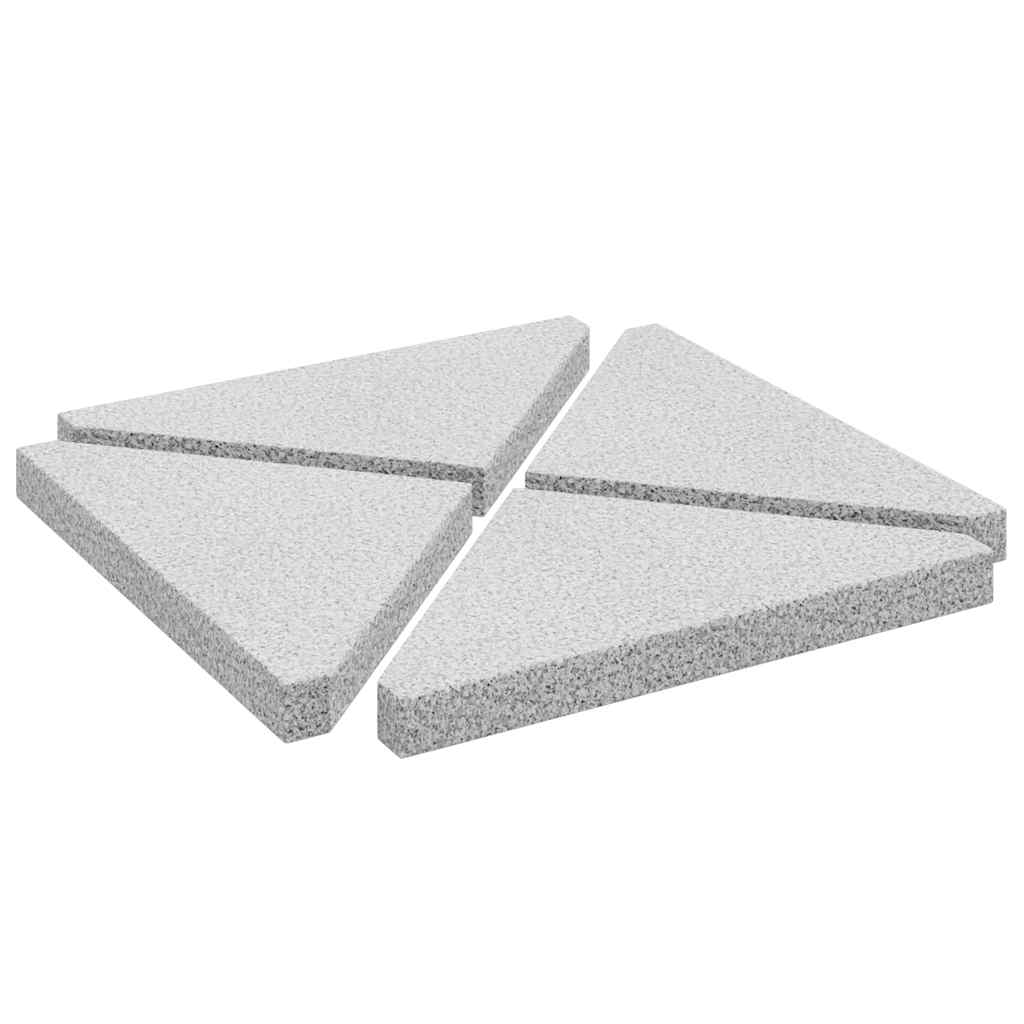 vidaXL Sonnenschirm-Gewichtsplatten 4 Stk. Grau Granit Dreieckig 14 kg
