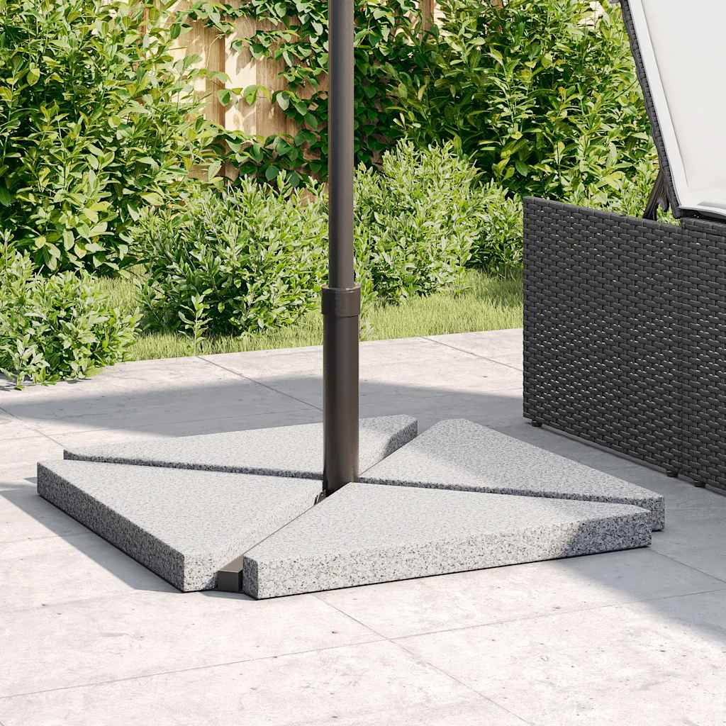 vidaXL Sonnenschirm-Gewichtsplatten 4 Stk. Grau Granit Dreieckig 14 kg