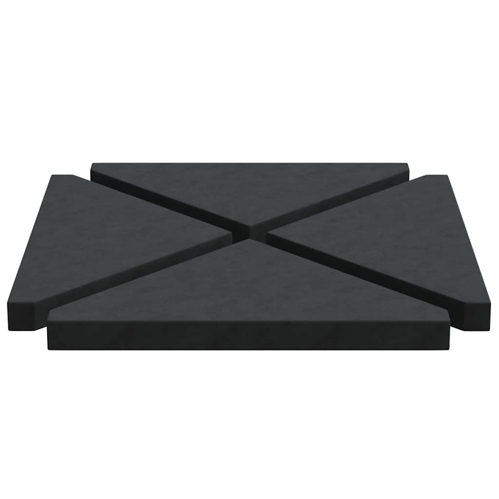 vidaXL Schirm-Gewichtsplatten 4 Stk. Schwarz Granit Dreieckig 14 kg