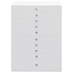vidaXL Schmuckkästchen 10-lagig mit Uhrenhaltern Weiß 29x20,5x40,5 cm