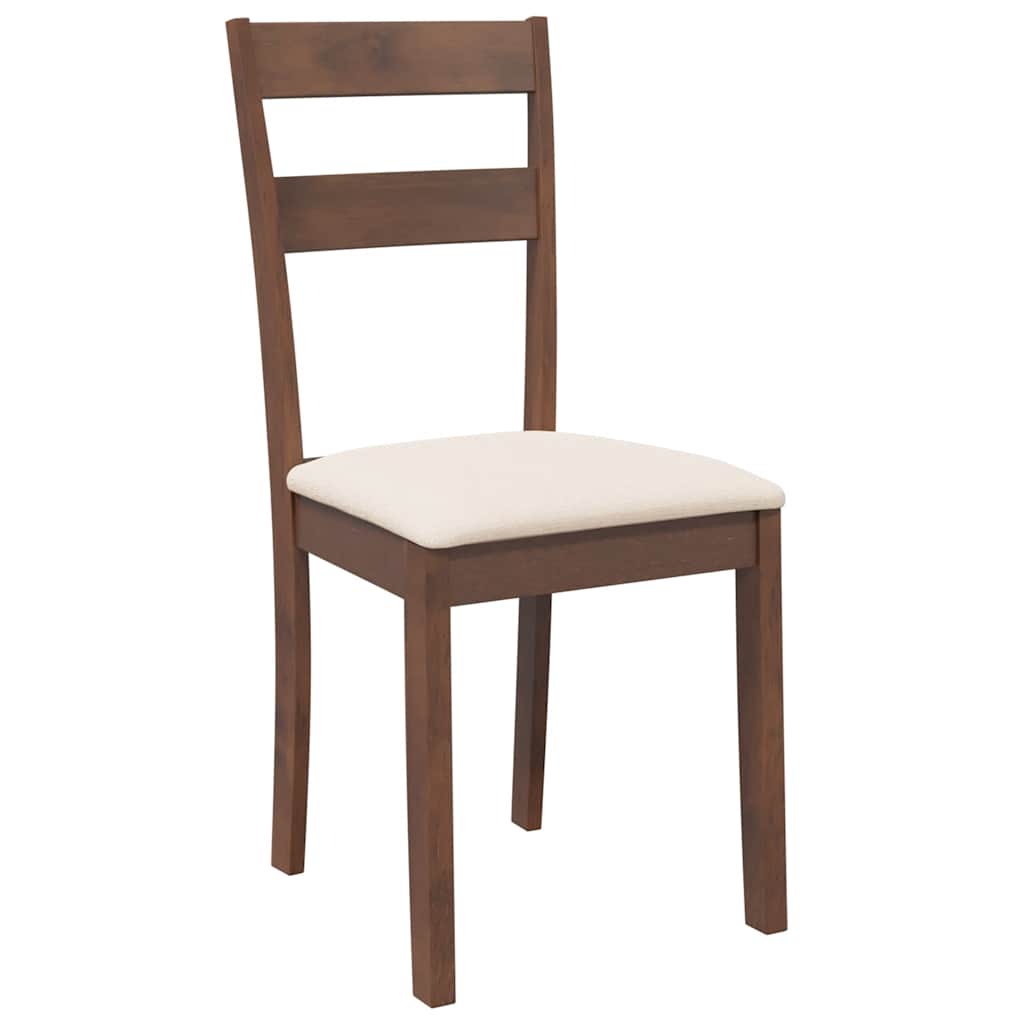 vidaXL Esszimmerstühle mit Kissen 2 Stk. Braun Massivholz Gummibaum