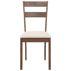 vidaXL Esszimmerstühle mit Kissen 2 Stk. Braun Massivholz Gummibaum