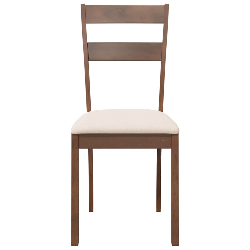 vidaXL Esszimmerstühle mit Kissen 2 Stk. Braun Massivholz Gummibaum