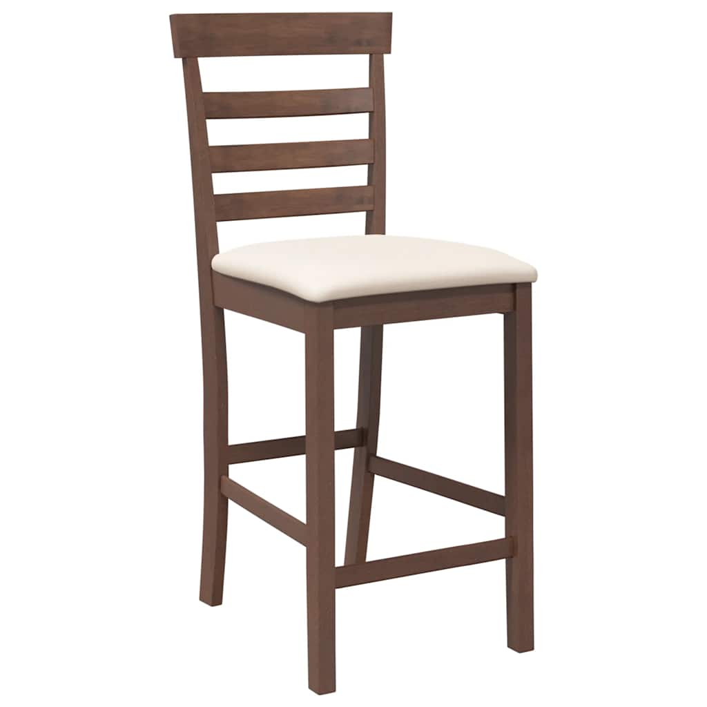vidaXL Barhocker mit Kissen 2 Stk. Braun Massivholz Gummibaum
