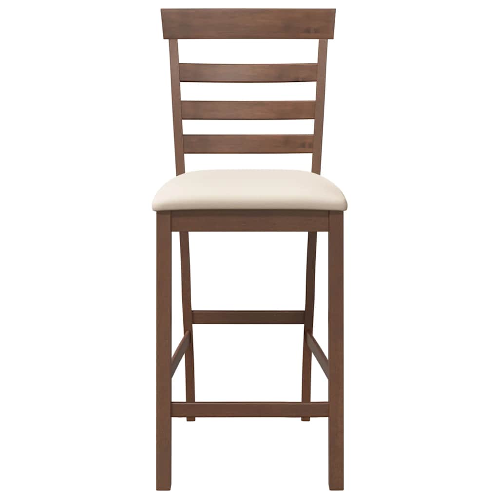 vidaXL Barhocker mit Kissen 2 Stk. Braun Massivholz Gummibaum