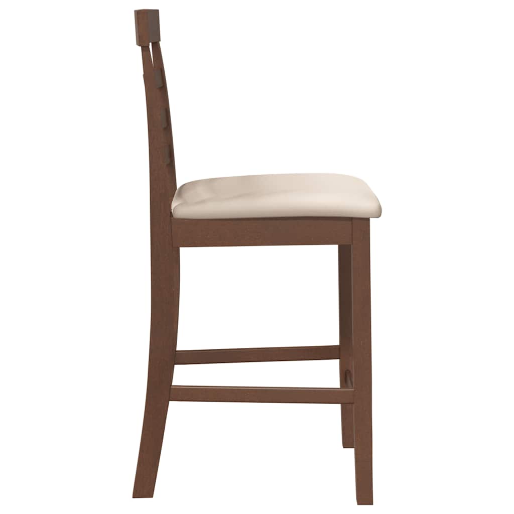 vidaXL Barhocker mit Kissen 2 Stk. Braun Massivholz Gummibaum