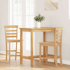 vidaXL Barhocker 2 Stk. Natur Massivholz Gummibaum