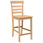 vidaXL Barhocker 2 Stk. Natur Massivholz Gummibaum