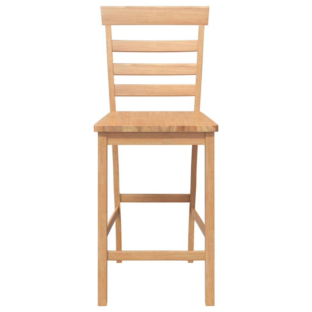 vidaXL Barhocker 2 Stk. Natur Massivholz Gummibaum