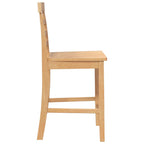 vidaXL Barhocker 2 Stk. Natur Massivholz Gummibaum