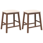 vidaXL Barstühle mit Kissen 2 Stk. Braun Massivholz Gummibaum