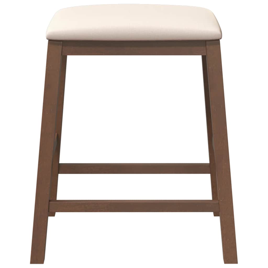 vidaXL Barstühle mit Kissen 2 Stk. Braun Massivholz Gummibaum