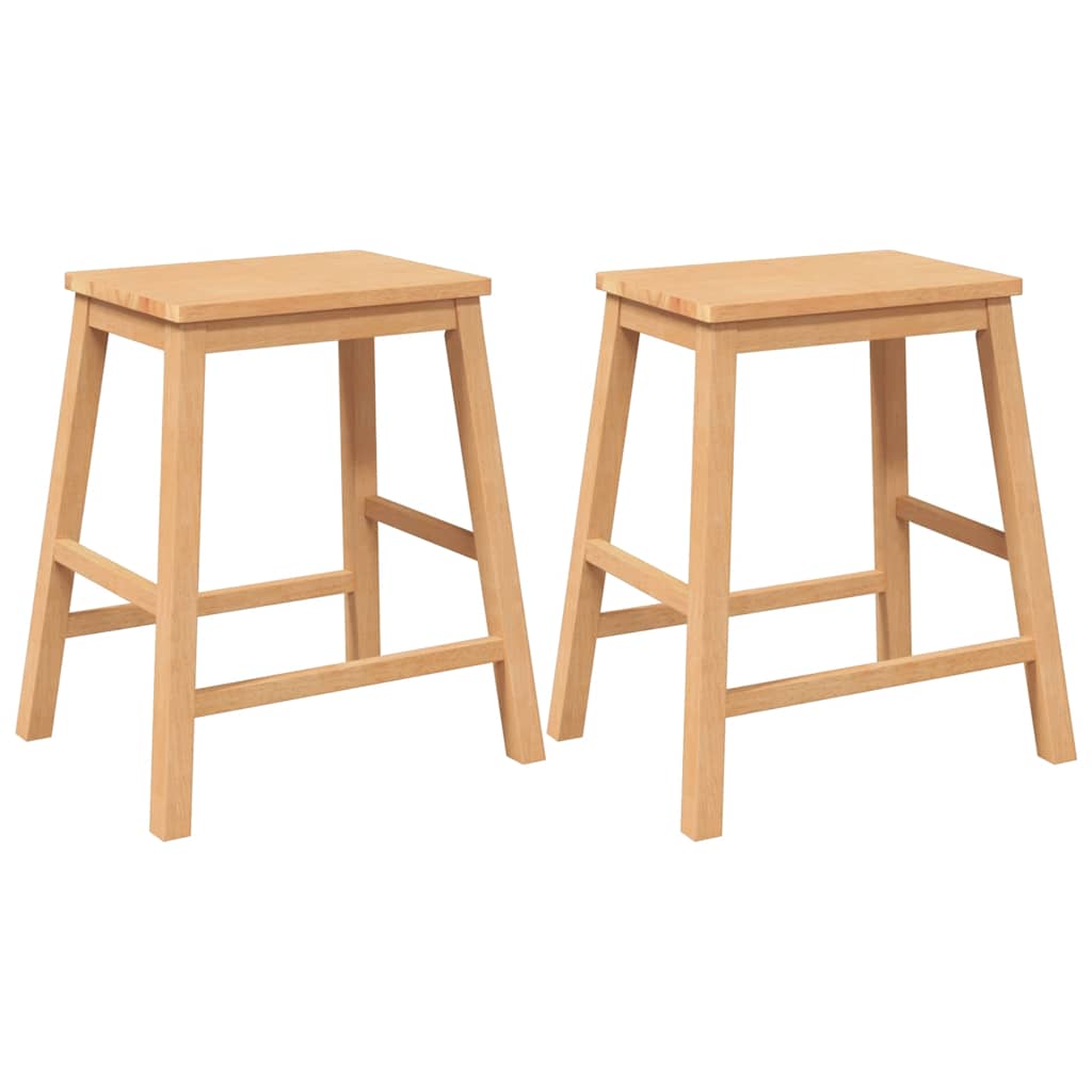 vidaXL Barstühle 2 Stk. Massivholz Gummibaum