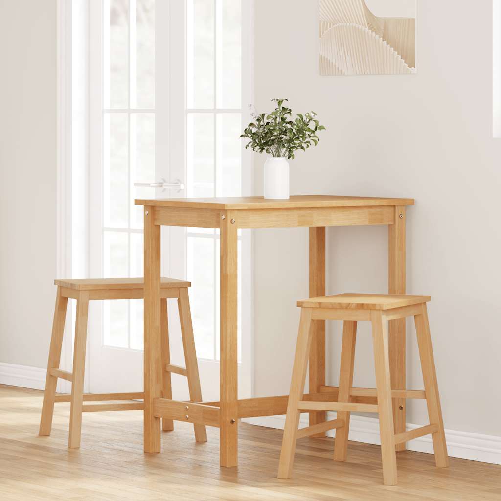vidaXL Barstühle 2 Stk. Massivholz Gummibaum