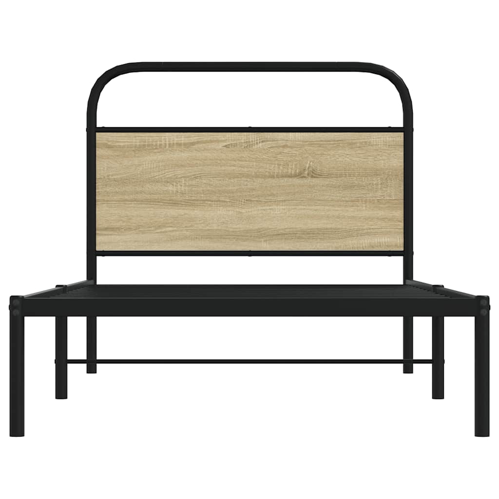 vidaXL Bettgestell ohne Matratze 90x190 cm Sonoma-Eiche Holzwerkstoff