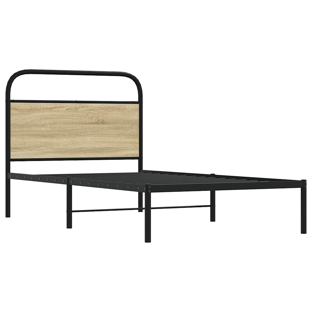 vidaXL Bettgestell ohne Matratze 90x190 cm Sonoma-Eiche Holzwerkstoff