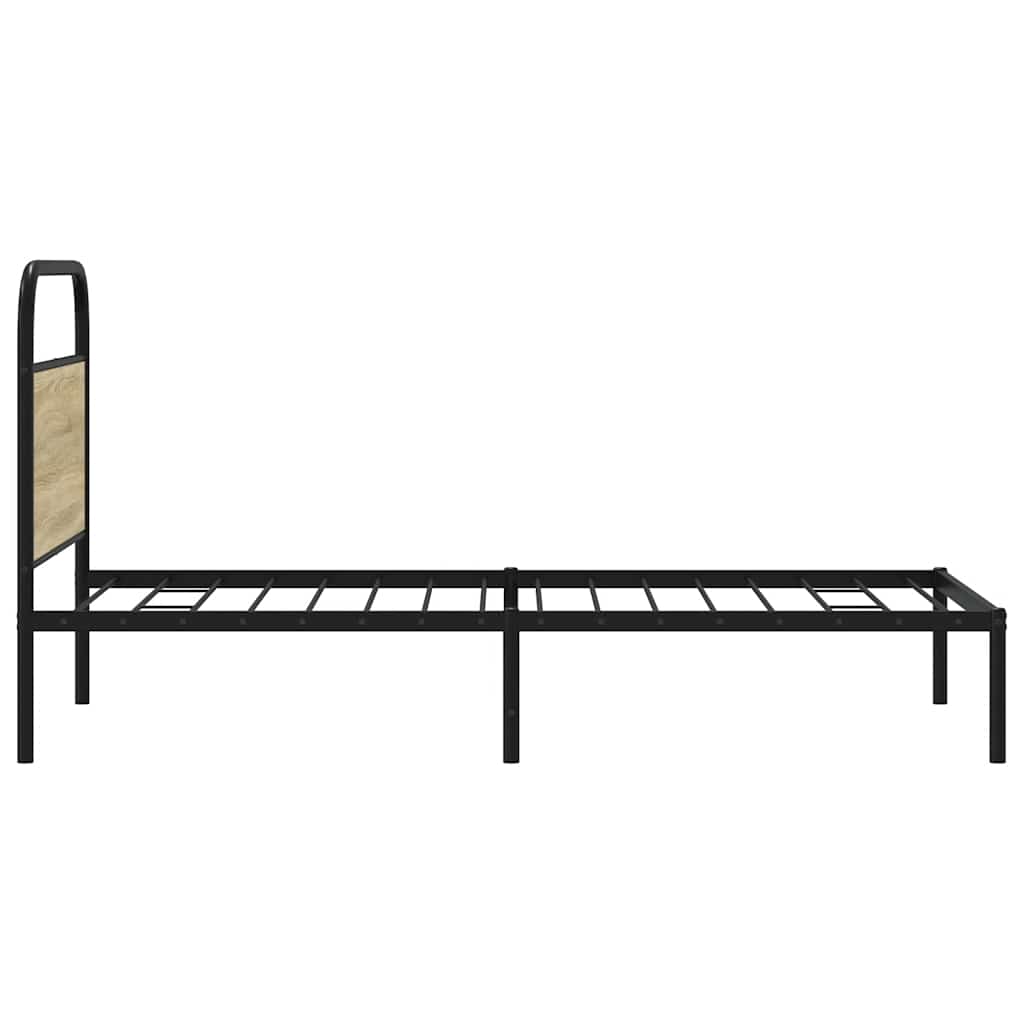 vidaXL Bettgestell ohne Matratze 90x190 cm Sonoma-Eiche Holzwerkstoff