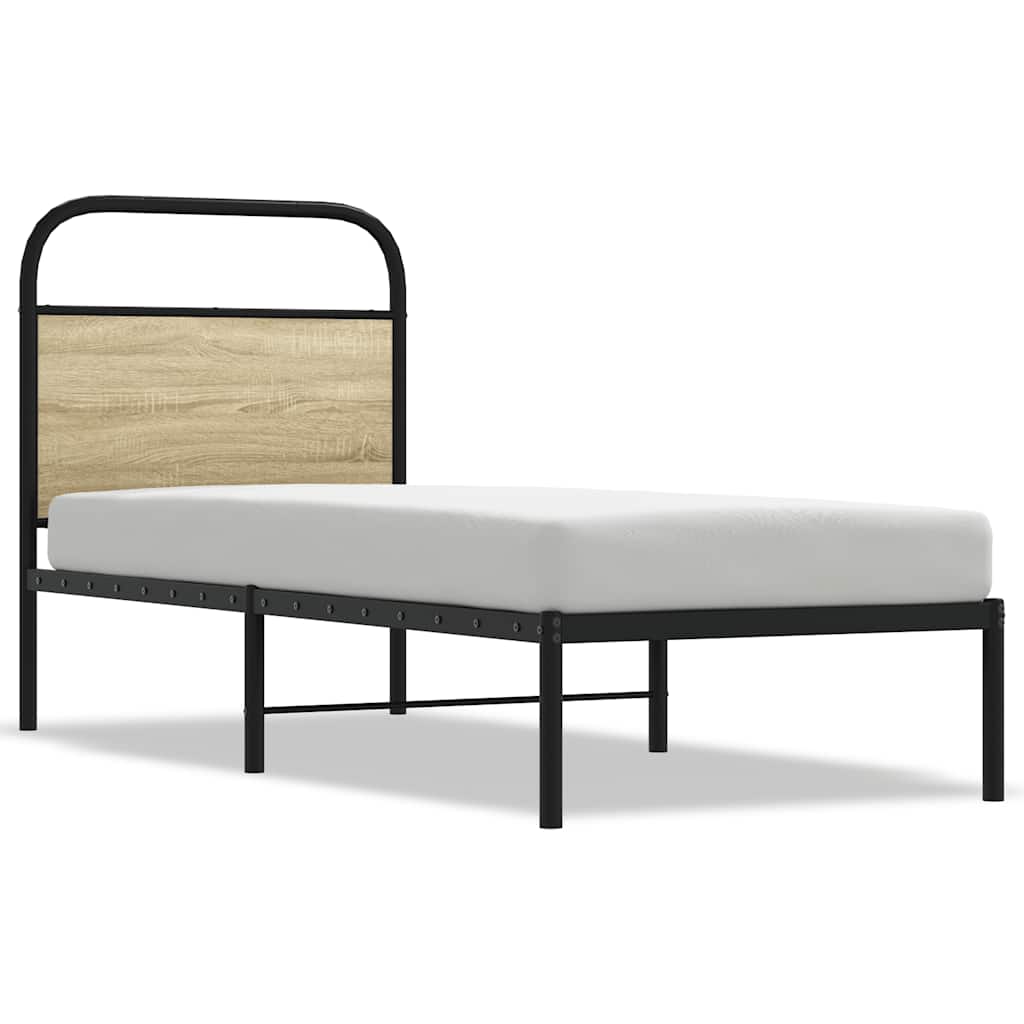 vidaXL Ersatz-Kopfteil Sonoma-Eiche 75 cm Stahl und Holzwerkstoff