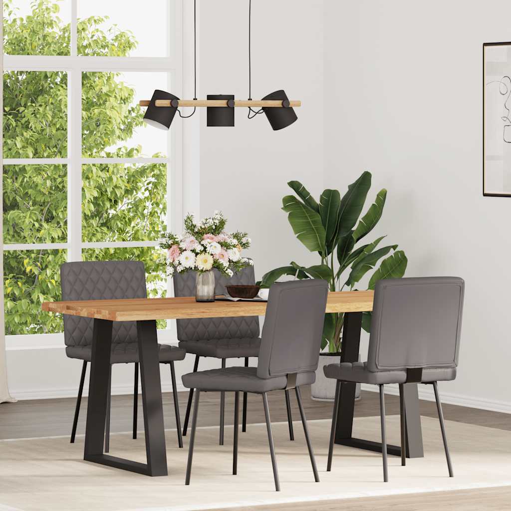 vidaXL Esszimmerstühle 4 Stk. Grau Kunstleder