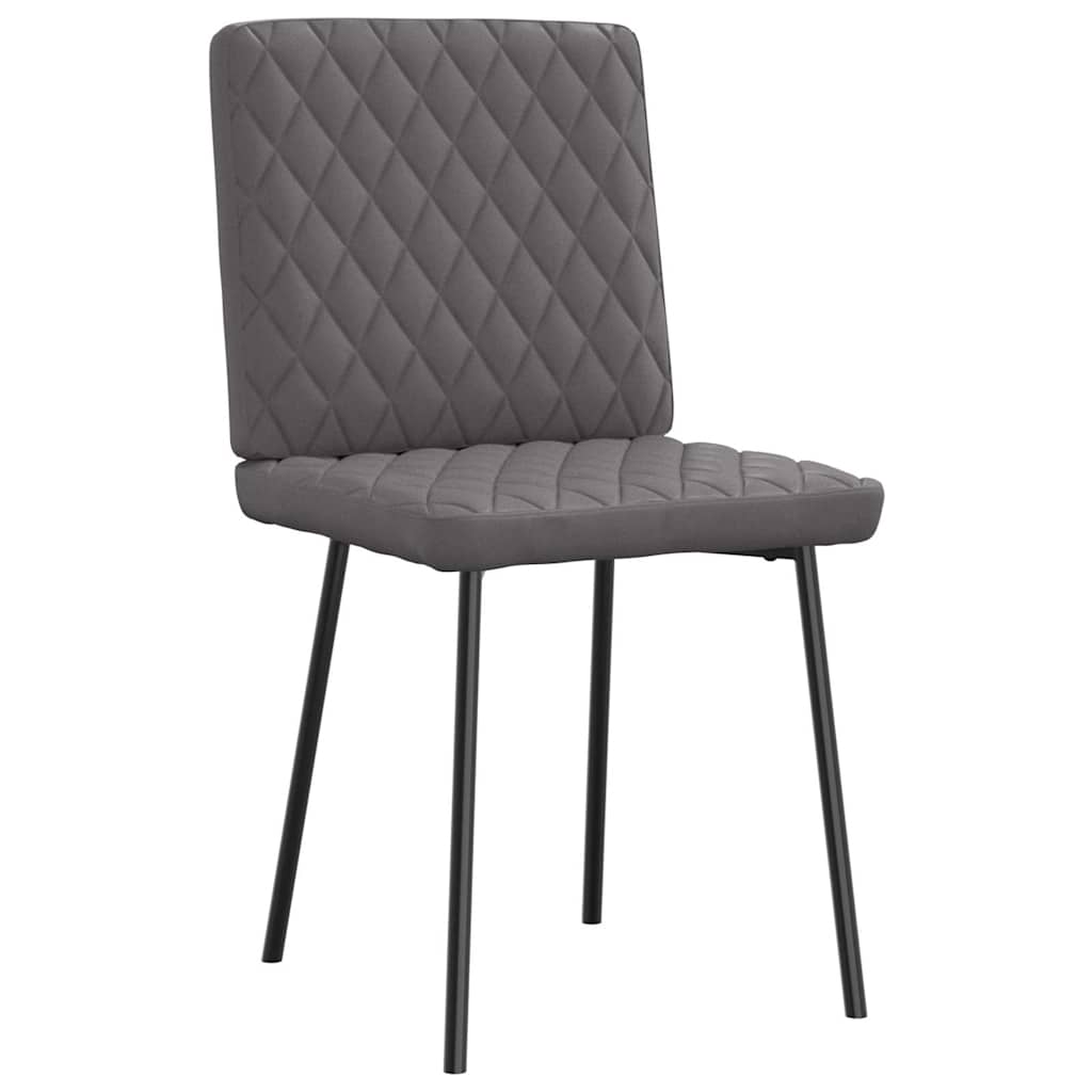 vidaXL Esszimmerstühle 4 Stk. Grau Kunstleder