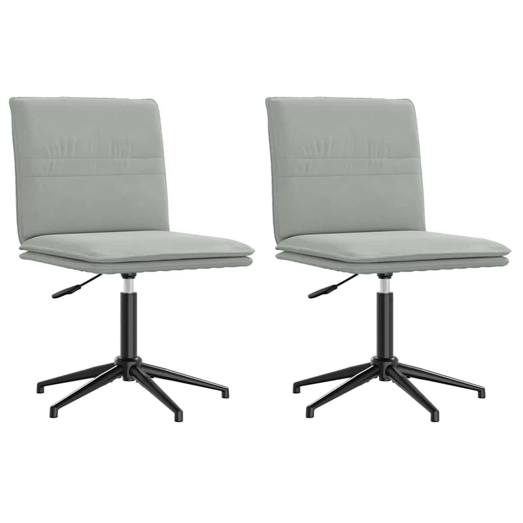vidaXL Esszimmerstühle 2 Stk. Hellgrau Samt