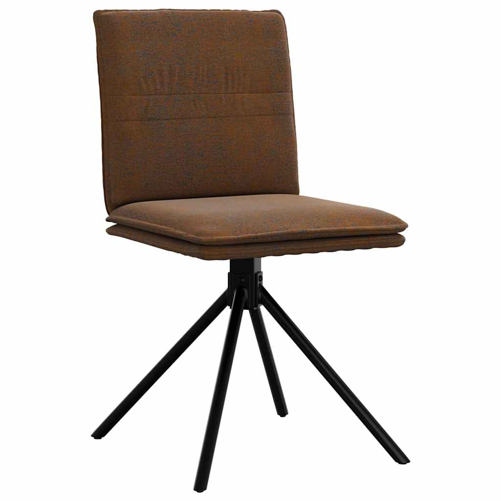 vidaXL Esszimmerstühle 4 Stk. Braun Kunstleder in Wildleder-Optik
