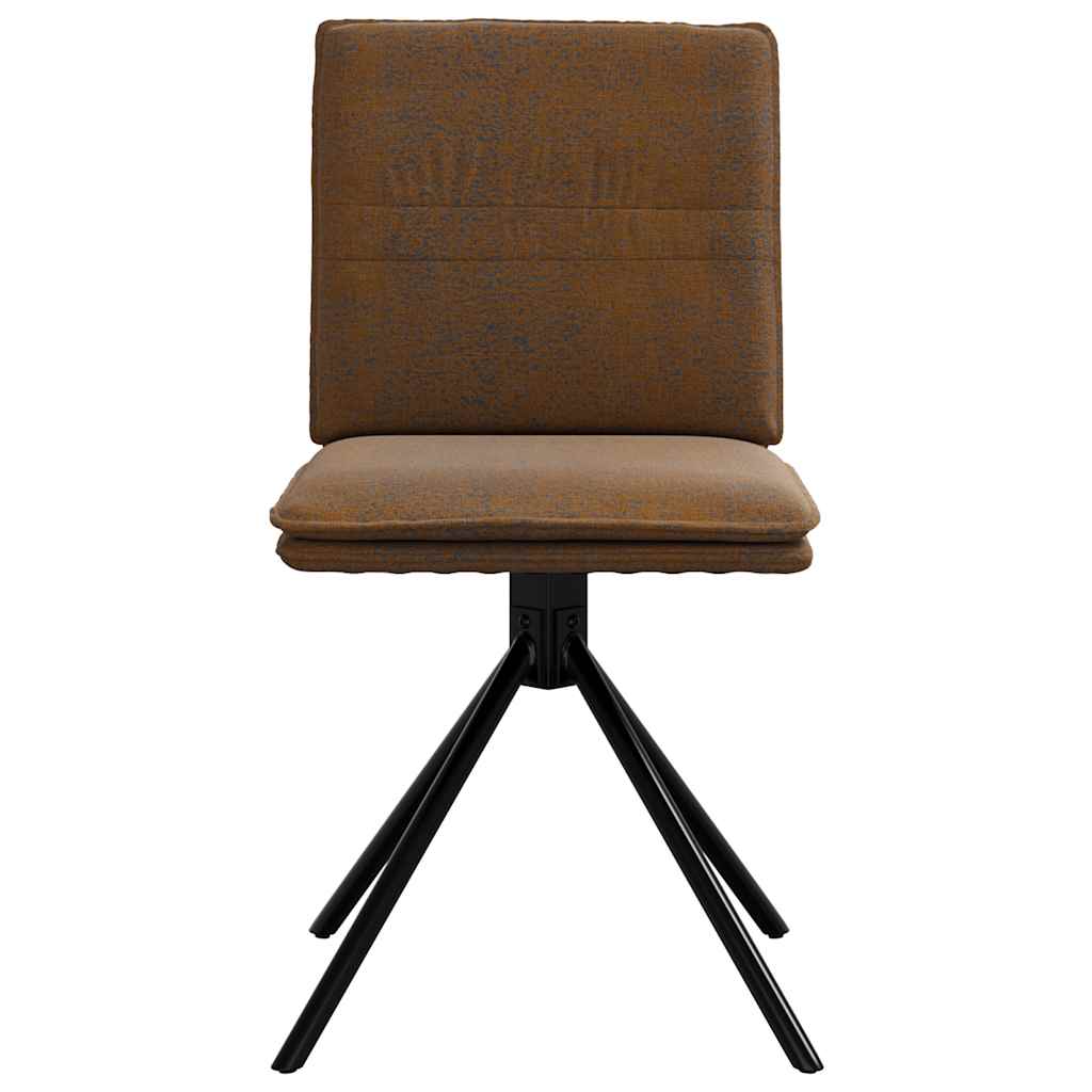 vidaXL Esszimmerstühle 4 Stk. Braun Kunstleder in Wildleder-Optik