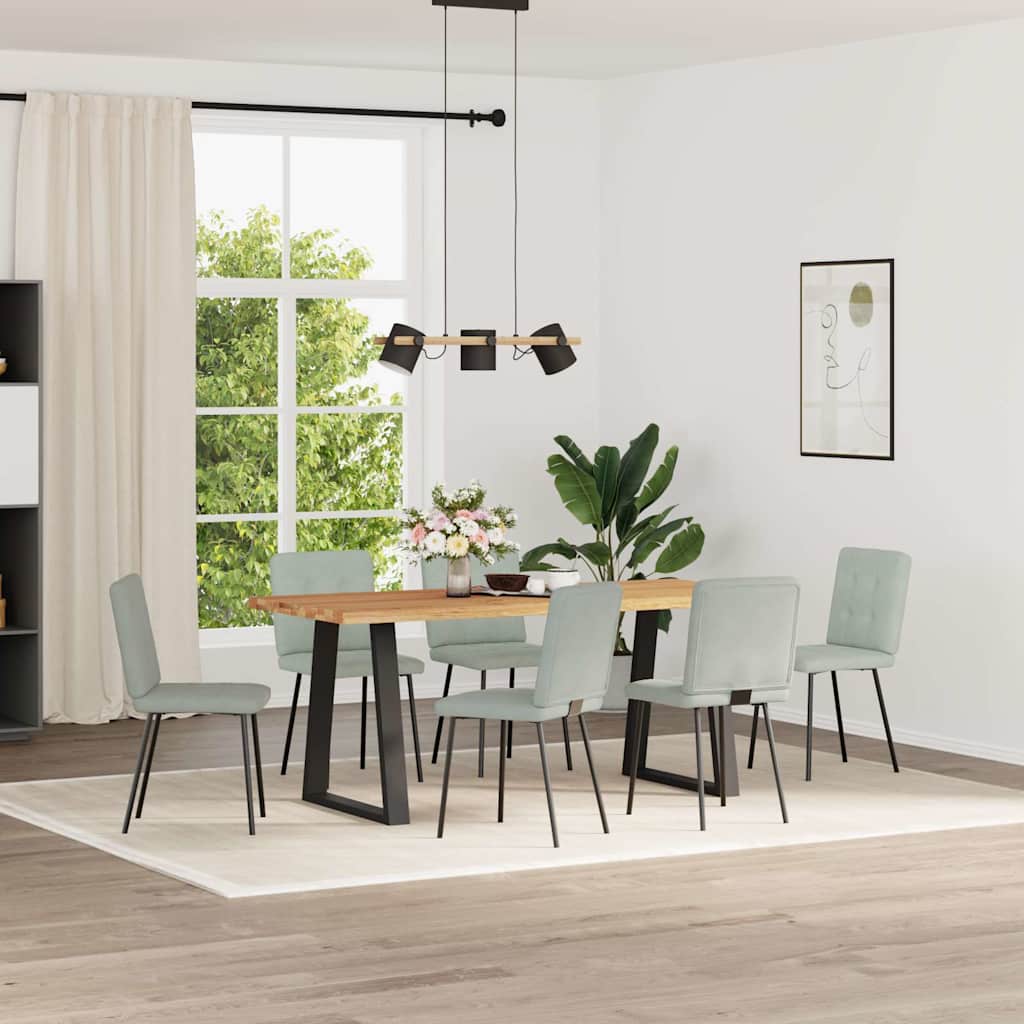vidaXL Esszimmerstühle 6 Stk. Hellgrau Samt