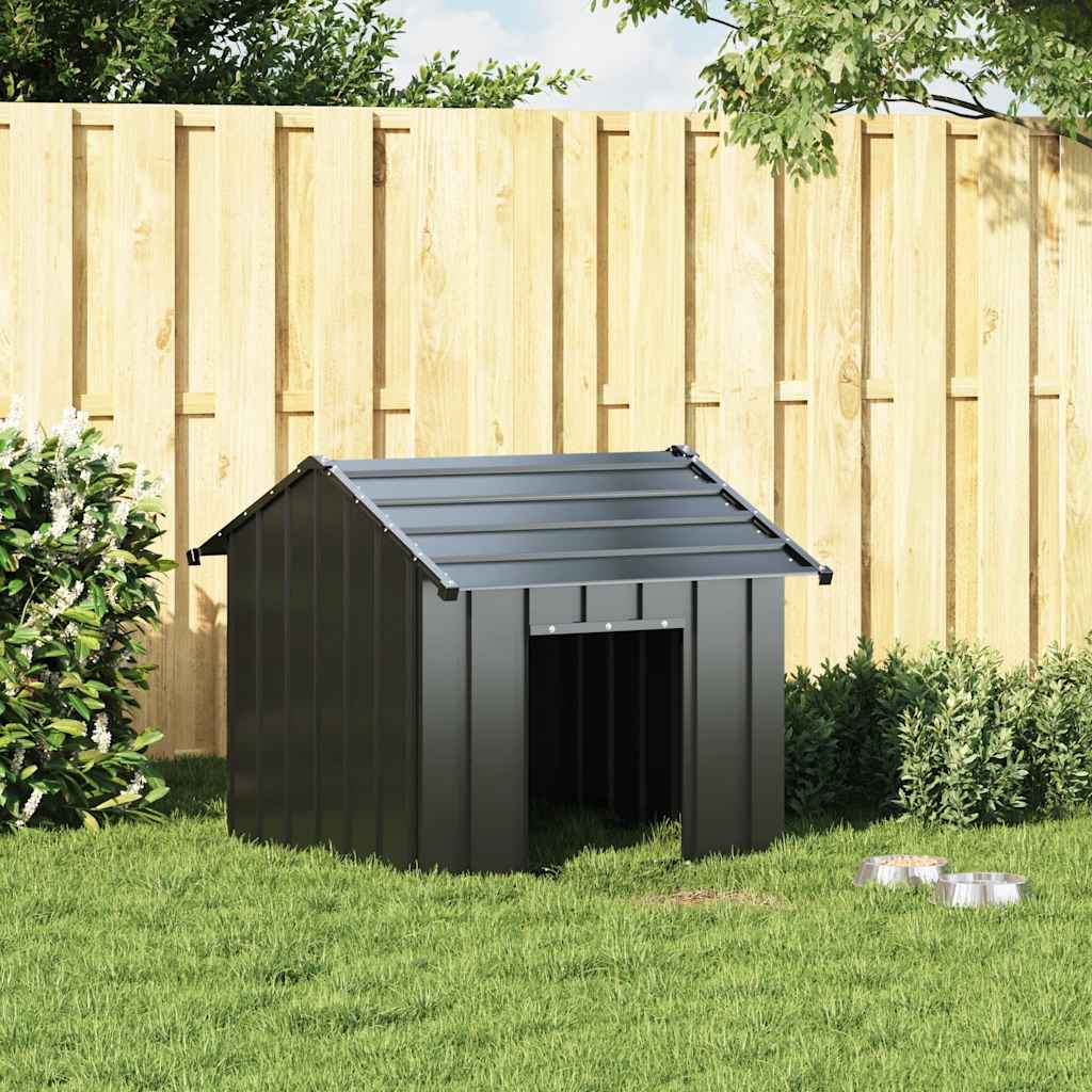 vidaXL Hundehütte mit Dach 85x107x81 cm Verzinkter Stahl