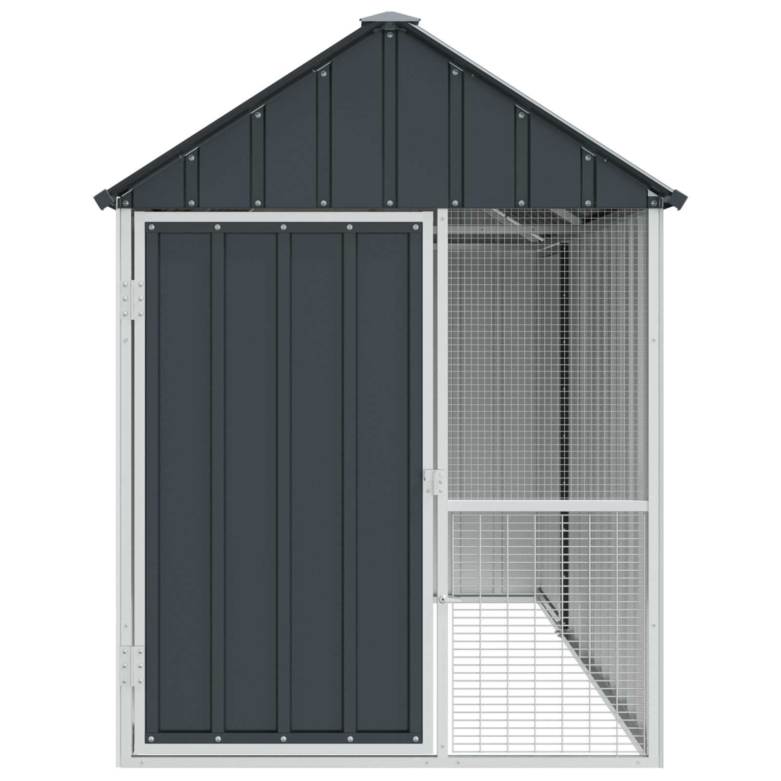 vidaXL Vogelkäfig Anthrazit 215 x 112 x 141 cm Verzinkter Stahl