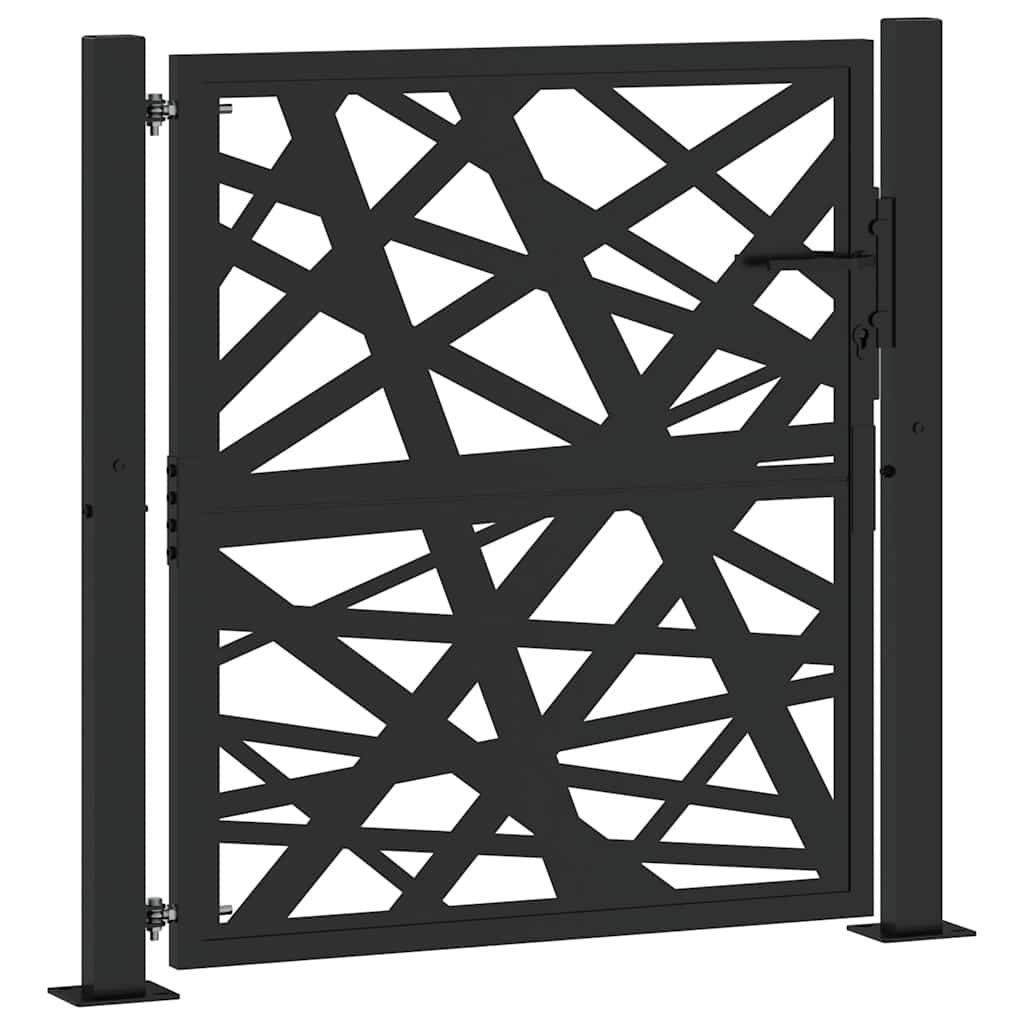 vidaXL Gartentor Schwarz 100x100 cm Stahl Lichtdesign