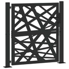 vidaXL Gartentor Schwarz 100x100 cm Stahl Lichtdesign