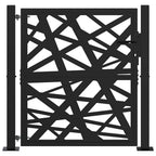 vidaXL Gartentor Schwarz 100x100 cm Stahl Lichtdesign