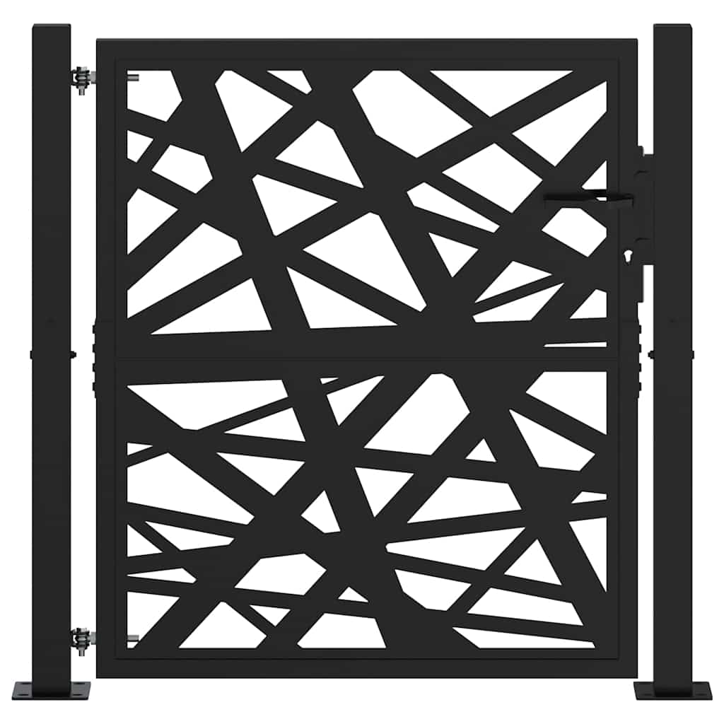 vidaXL Gartentor Schwarz 100x100 cm Stahl Lichtdesign